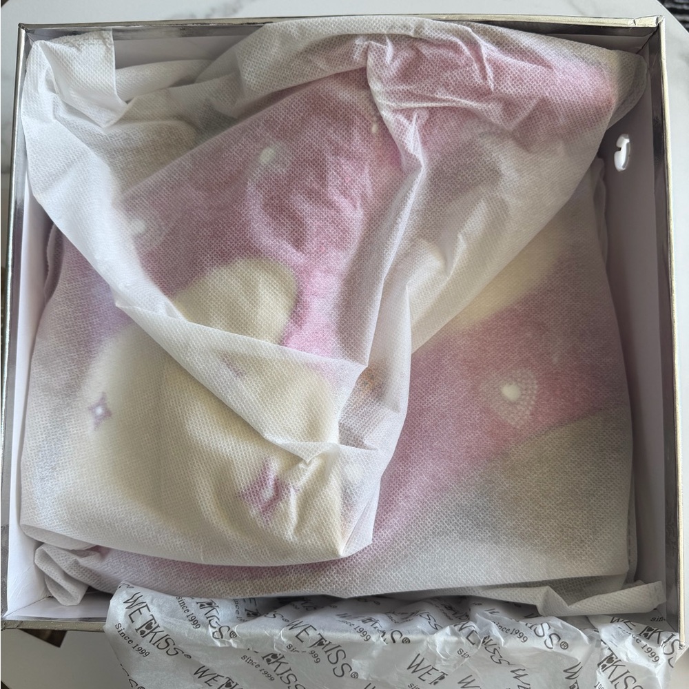 Pink and Cream Embellished Women's Boots - Picture 8 of 12